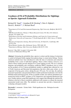 Goodness of Fit of Probability Distributions for Sightings as Species