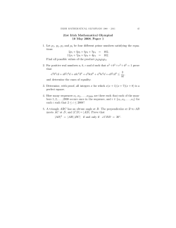 21st Irish Mathematical Olympiad 10 May 2008, Paper 1 1. Let p1