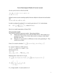 Tests of Intertemporal Models of Current Account