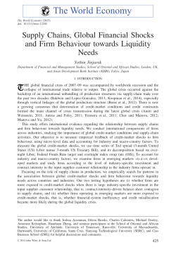 Supply Chains, Global Financial Shocks and Firm Behaviour
