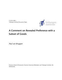 A Comment on Revealed Preference with a Subset of Goods
