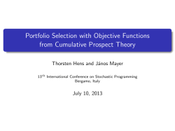 Portfolio Selection with Objective Functions from