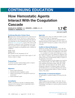 How Hemostatic Agents Interact With the Coagulation