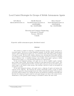 Local Control Strategies for Groups of Mobile Autonomous Agents