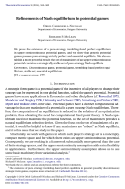 Refinements of Nash equilibrium in potential games