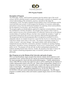 PPE Program Portfolio Description of Program The Philosophy