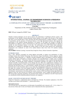a comparative study of various rough set theory algorithms