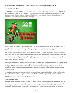 SG Interactive Has Three Games in iGaming Tracker`s Top 10