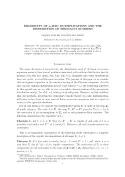 ERGODICITY OF p-ADIC MULTIPLICATIONS AND THE