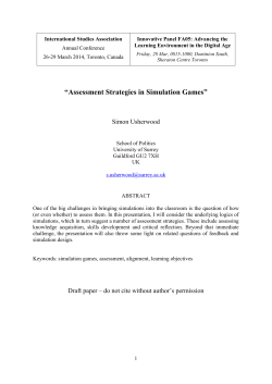 Assessment Strategies in Simulation Games