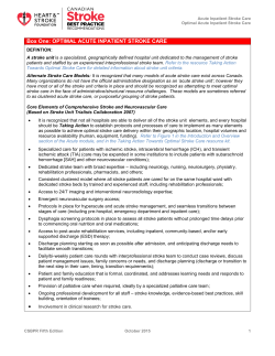 Box One: OPTIMAL ACUTE INPATIENT STROKE CARE