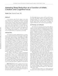 Assessing Stress Reduction as a Function of Artistic Creation and