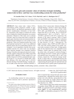 Genetic gain and economic values of selection strategies including