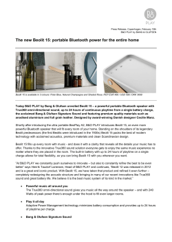 The new Beolit 15: portable Bluetooth power for the entire home