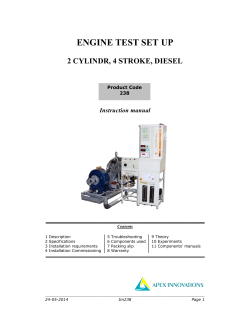 ENGI INE T TEST S SET U UP - Apex Innovations Pvt. Ltd.