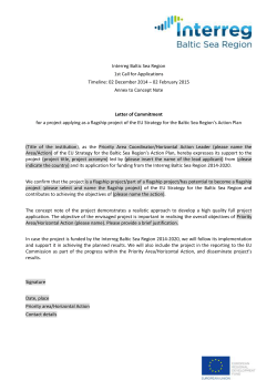 Letter of commitment for a project applying as a flagship project of