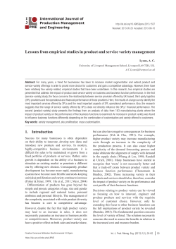 Lessons from empirical studies in product and service variety
