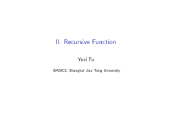 II. Recursive Function