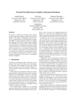 Towards Provably-Secure Scalable Anonymous Broadcast