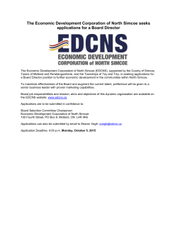The Economic Development Corporation of North Simcoe seeks
