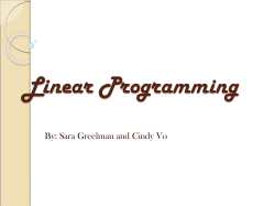 Linear Programming - AWALG2ProjectsBashford