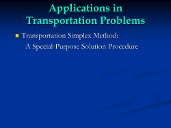 Applications in Transportation Problems