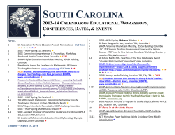 April Issue from James B - South Carolina Council for the