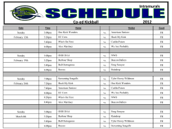 Co-ed Kickball PLAYOFF SCHEDULE 2012 Intramurals