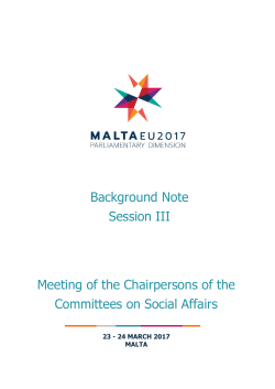 Background Note Session III Meeting of the Chairpersons of the