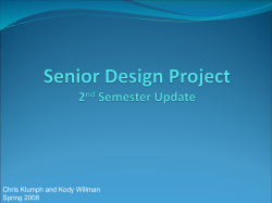 Senior Design 2nd Semester Update