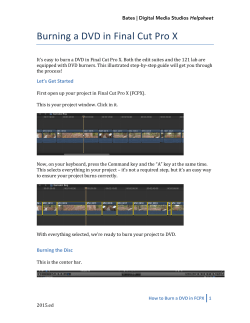 Burning a DVD in Final Cut Pro X