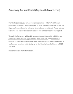Greenway Patient Portal (MyHealthRecord.com) In order to optimize