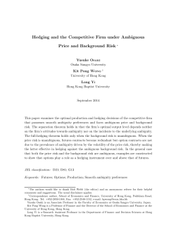 Hedging and the Competitive Firm under Ambiguous Price and