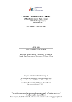 Coalition Governments in a Model of Parliamentary Democracy