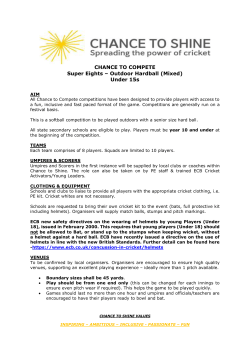 Boys/Mixed U15s Rules - Somerset Cricket Board