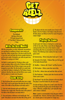 Components Write the Best Movie! Game Setup
