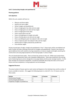 Unit 5: Constructing triangles and quadrilaterals
