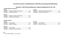 GL11 BSc Economics and Mathematics, GN41 BSc Accounting and