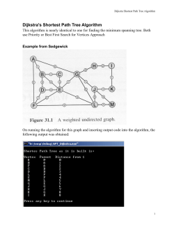Dijkstra`s Shortest Path Tree Algorithm