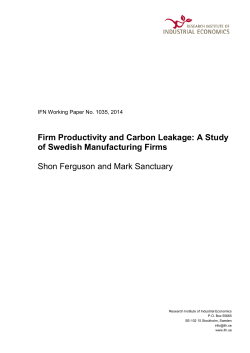 Firm Productivity and Carbon Leakage: A Study of Swedish