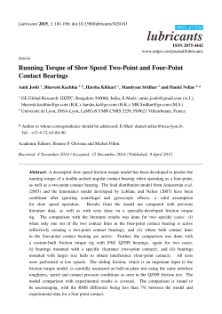 Running Torque of Slow Speed Two-Point and Four