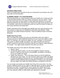 Advance Directives - NYU Langone Medical Center