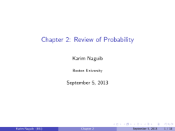 Chapter 2: Review of Probability