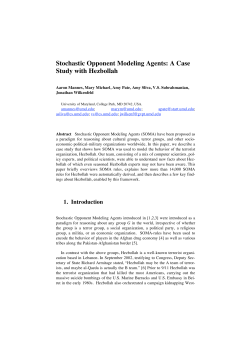 Stochastic Opponent Modeling Agents: A Case Study with Hezbollah