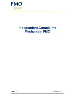 Independent Complaints Mechanism FMO