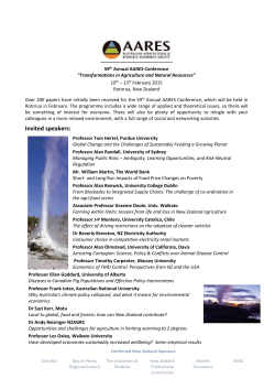 59th Annual AARES Conference &ldquo;Transformations in Agriculture and