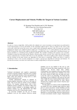 Cursor Displacement and Velocity Profiles for Targets