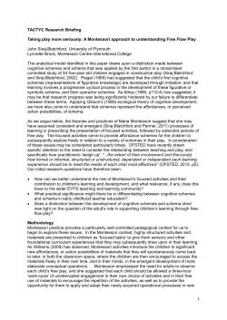 1 TACTYC Research Briefing Taking play more seriously: A