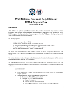 AYSO National Rules and Regulations of EXTRA Program Play
