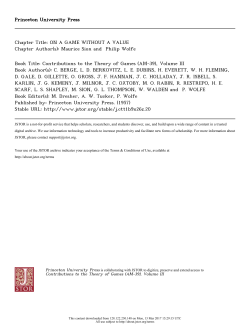 ON A GAME WITHOUT A VALUE Chapter Author(s)